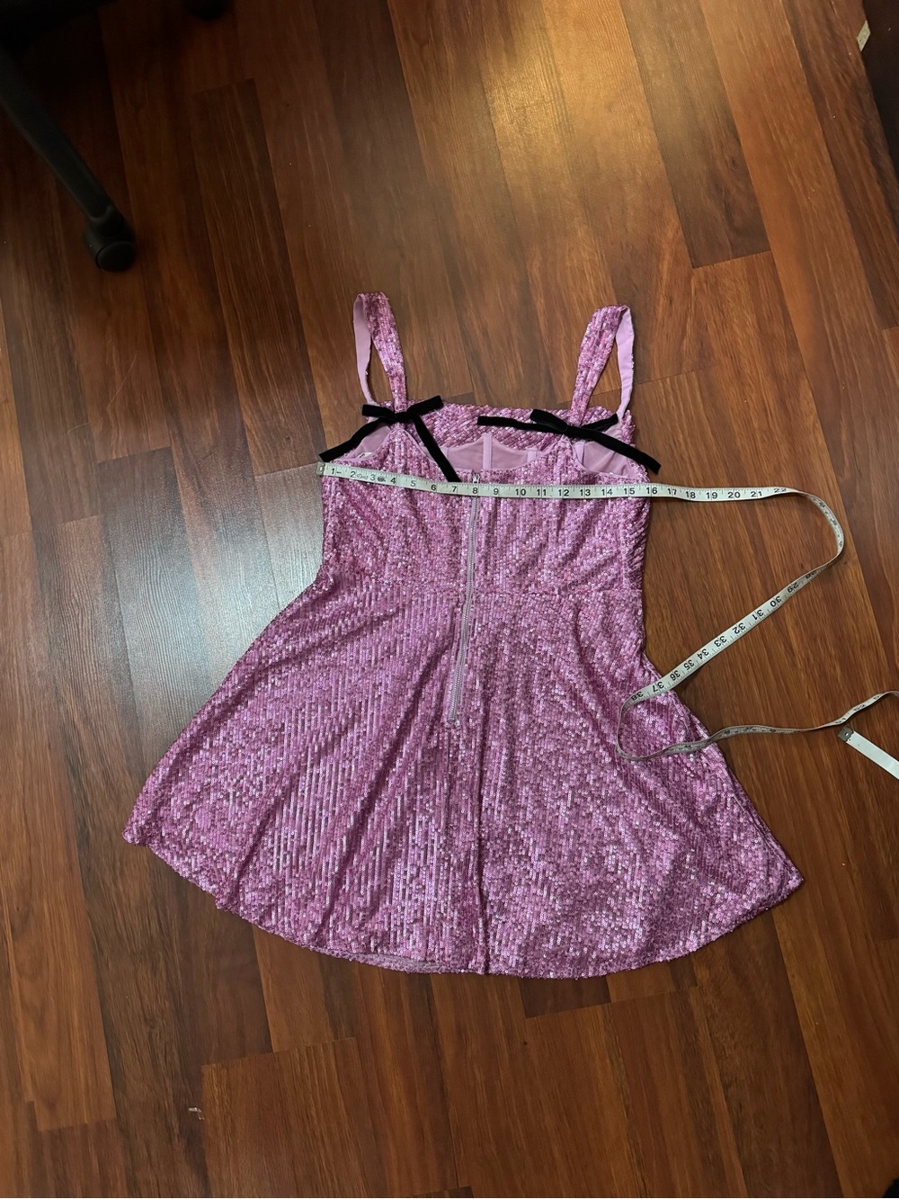 ⁠⁠For Love & Lemons Candice Sequin Mini Dress XL Cowl Neck Pink⁠ (Fits S or M) - Picture 13 of 14